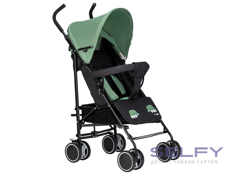 Коляска для ребенка прогулочная FreeON Simple, black - dark green, Фото 1