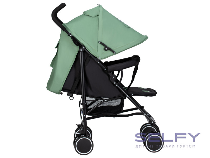 Коляска для ребенка прогулочная FreeON Simple, black - dark green, Фото 4