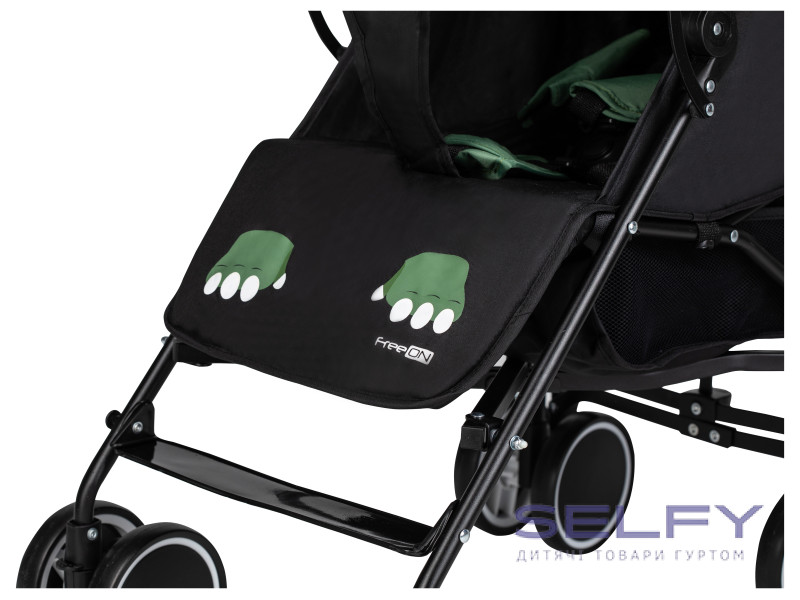 Коляска для дитини прогулянкова FreeON Simple, black - dark green, Фото 6