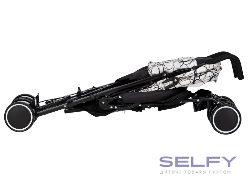 Коляска для ребенка прогулочная FreeON Simple, black - white, Фото 7