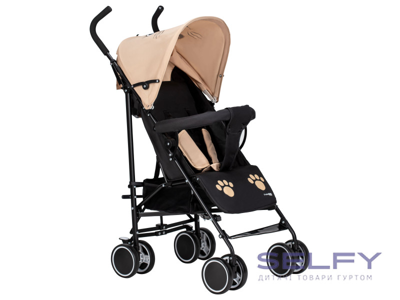 Коляска для ребенка прогулочная FreeON Simple, black - yellow, Фото 1