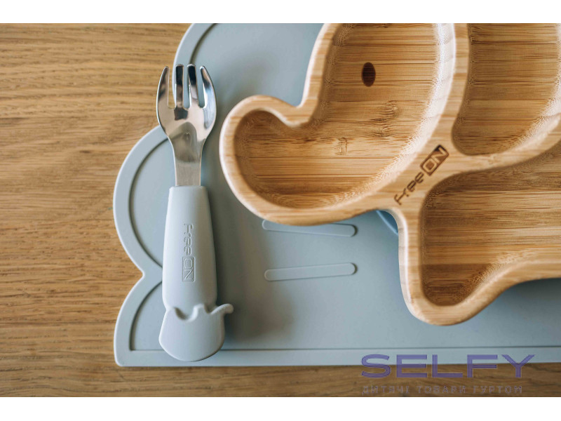 Силиконовый коврик для кормления ребенка FreeOn Lion, grey, Фото 4