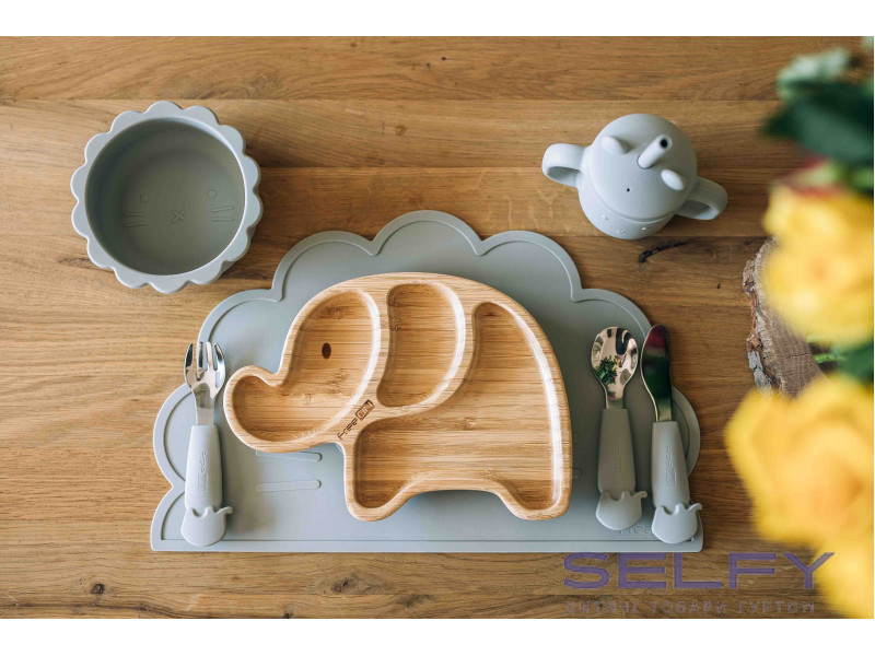 Силиконовый коврик для кормления ребенка FreeOn Lion, grey, Фото 5