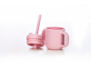 Силиконовая чашка детская FreeOn с ручками и соломинкой, розовая, Фото 9