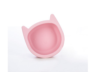 Силиконовая миска детская FreeOn Kitty, розовая