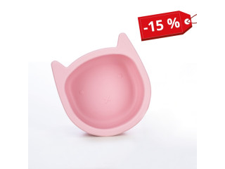 Силіконова миска дитяча  FreeOn Kitty, pink