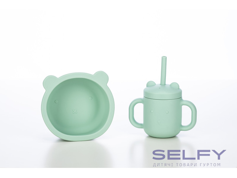 Силіконова миска дитяча FreeOn  Lion, mint, Фото 5