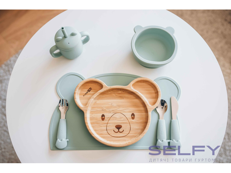 Силіконова миска дитяча FreeOn  Lion, mint, Фото 6