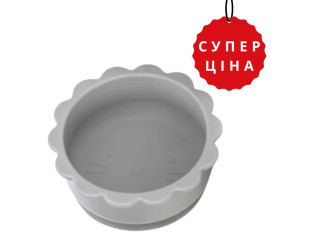 Силіконова миска дитяча FreeOn  Bear, сіра