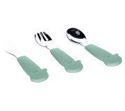 Столові прибори дитячі FreeON Elephant металеві з силіконовою ручкою, mint