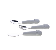 Столові прибори дитячі FreeON Elephant металеві з силіконовою ручкою, grey