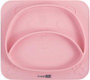 Силіконова тарілка дитяча FreeON Bear, pink