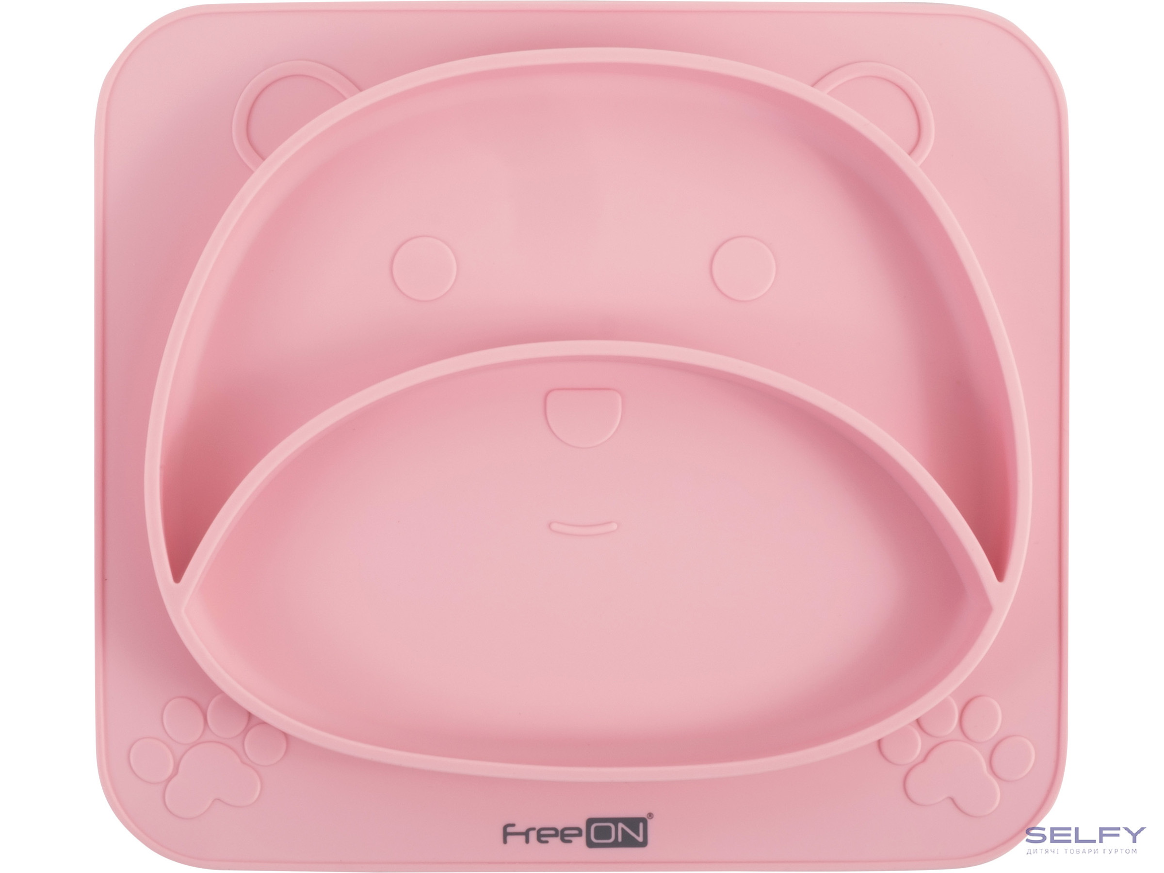 Силиконовая тарелка детская FreeON Bear, pink, Фото 1