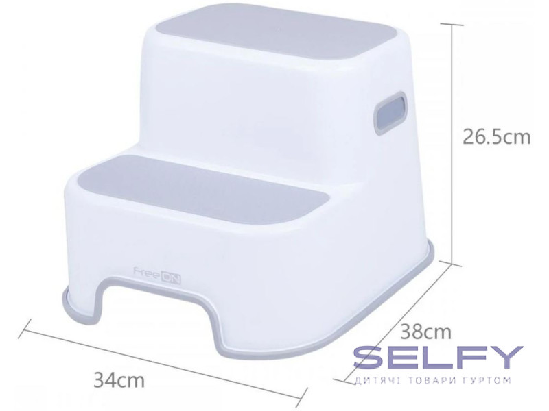 Ступени для ребенка в ванную на 2 ступени FreeON, white - grey, Фото 6