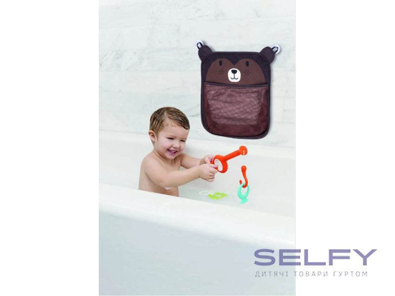 Детская сумка-органайзер в ванную на присоску FreeON Racoon, grey, Фото 3