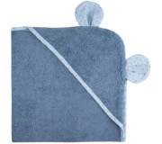 Рушник дитячий з капюшоном і вушками Bubaba by FreeON Blue 75х75 см
