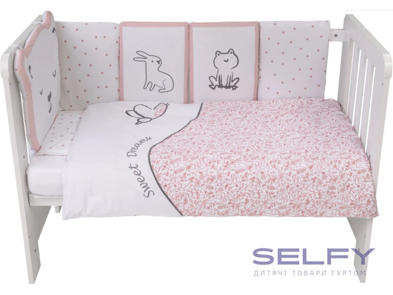 Комплект дитячої постільної білизни Bubaba by FreeON TEDDY PINK (10 шт.), Фото 1