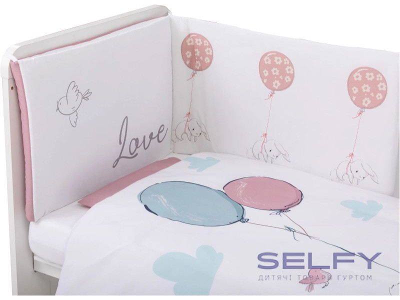 Комплект детского постельного белья Bubaba by FreeON BUNNY IN LOVE (6 шт.), Фото 1