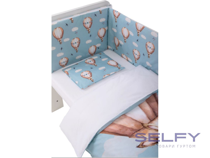 Комплект дитячої постільної білизни Bubaba by FreeON FLYING BUNNY BLUE (6 шт.), Фото 3
