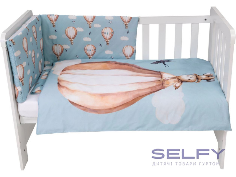 Комплект дитячої постільної білизни Bubaba by FreeON FLYING BUNNY BLUE (6 шт.), Фото 6