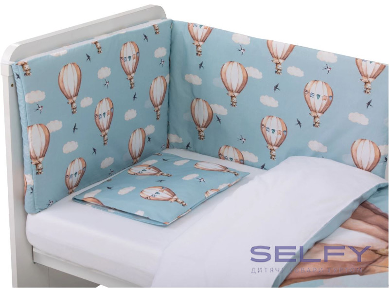 Комплект дитячої постільної білизни Bubaba by FreeON FLYING BUNNY BLUE (6 шт.), Фото 1