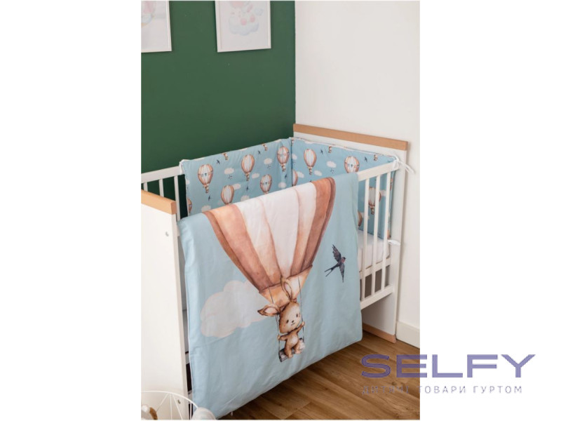 Комплект дитячої постільної білизни Bubaba by FreeON FLYING BUNNY BLUE (6 шт.), Фото 4