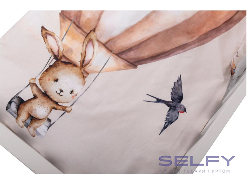 Комплект дитячої постільної білизни Bubaba by FreeON FLYING BUNNY BEIGE (6 шт.), Фото 3