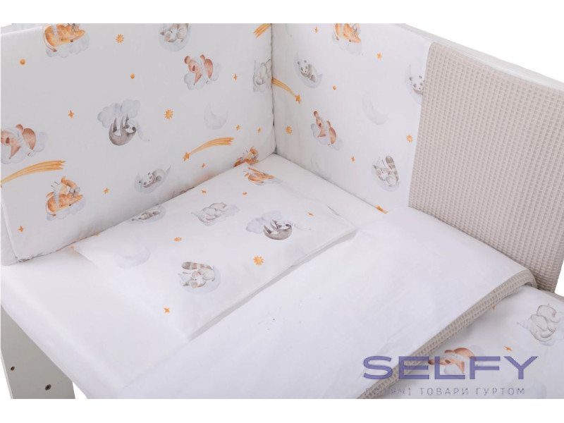 Комплект детского постельного белья Bubaba by FreeON SLEEPY ANIMALS (6 шт.), Фото 4