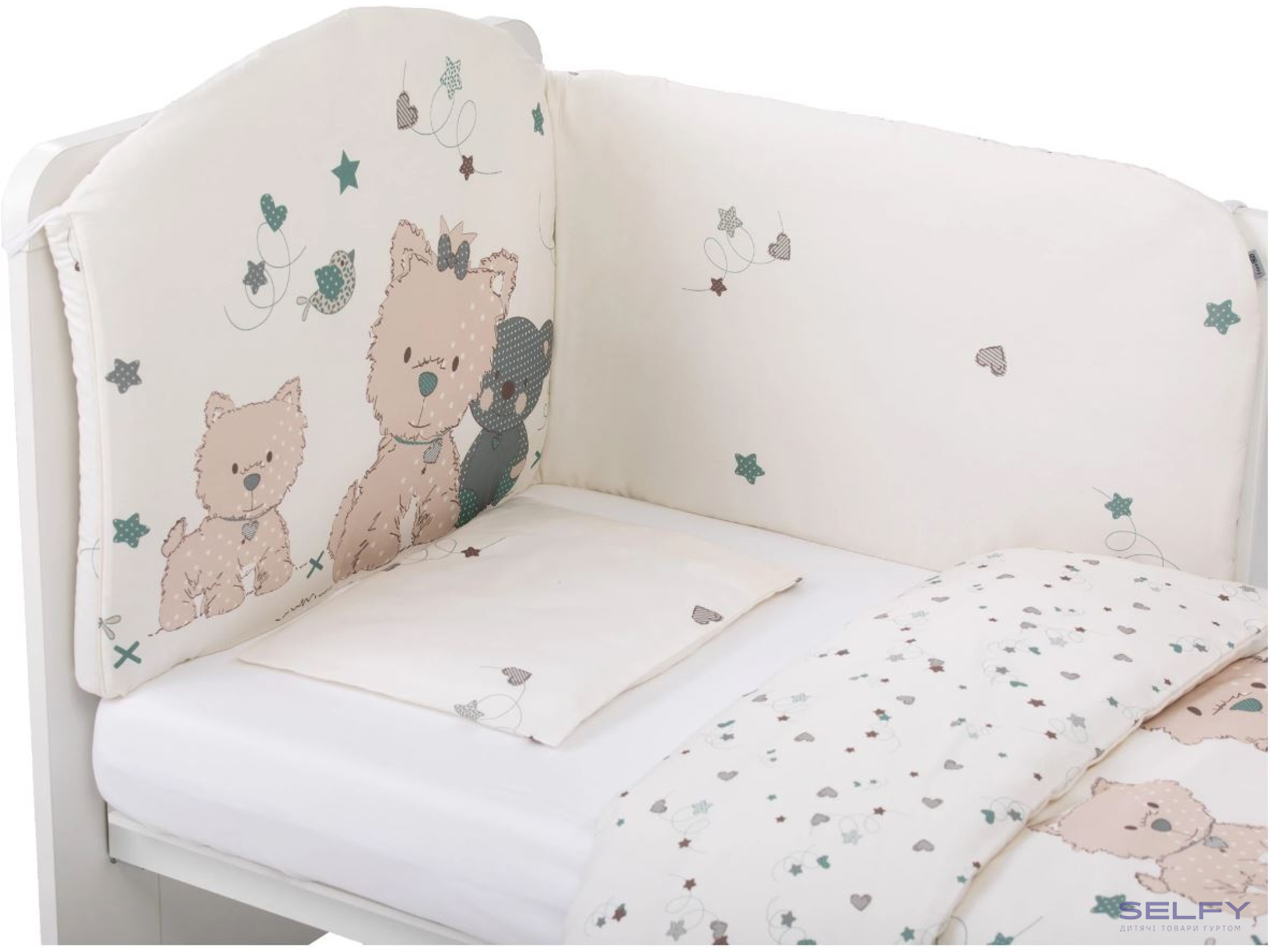 Комплект дитячої постільної білизни Bubaba by FreeON ROMANTIC TEDDY (6 шт.), Фото 1