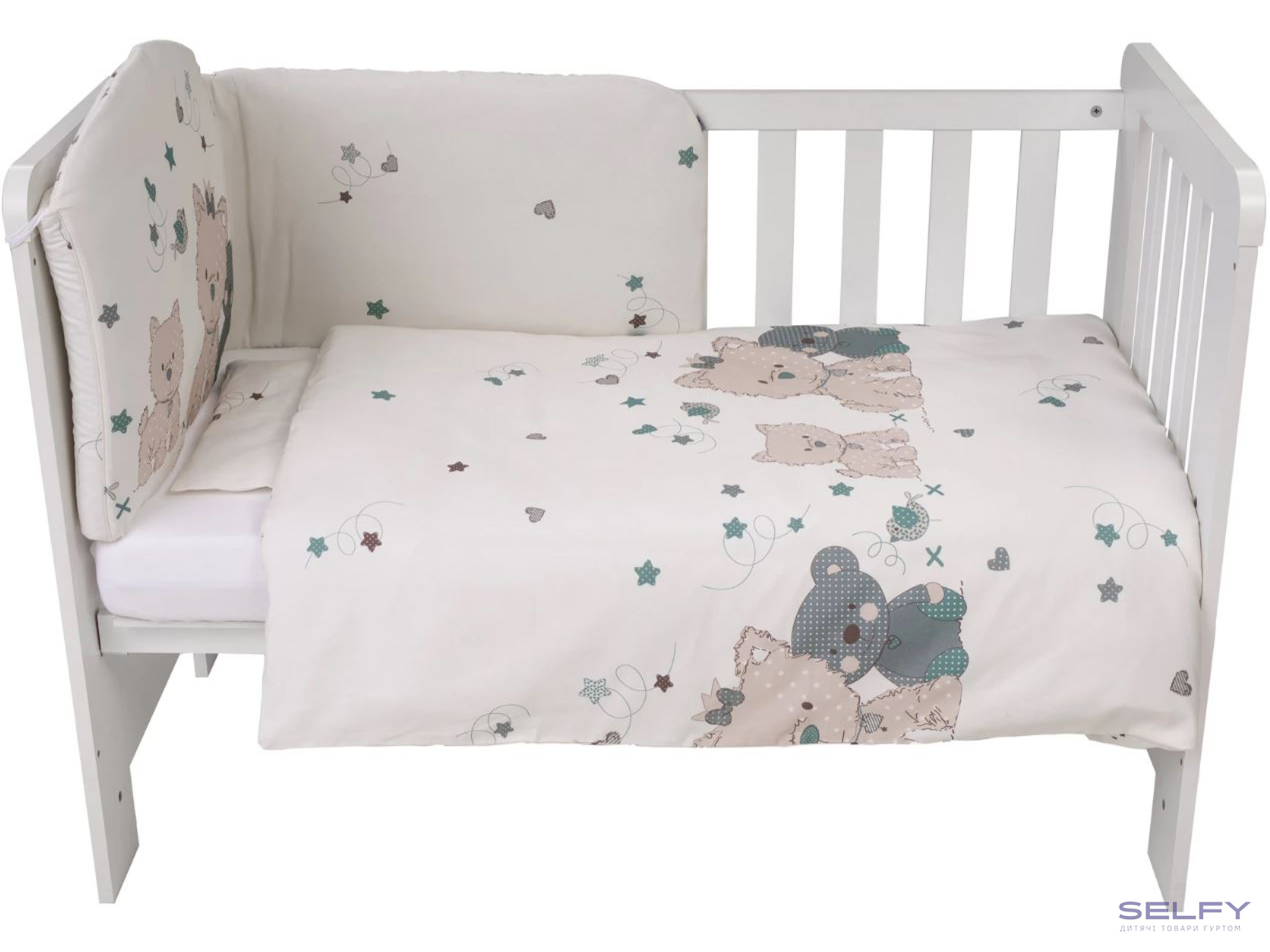 Комплект дитячої постільної білизни Bubaba by FreeON ROMANTIC TEDDY (6 шт.), Фото 3