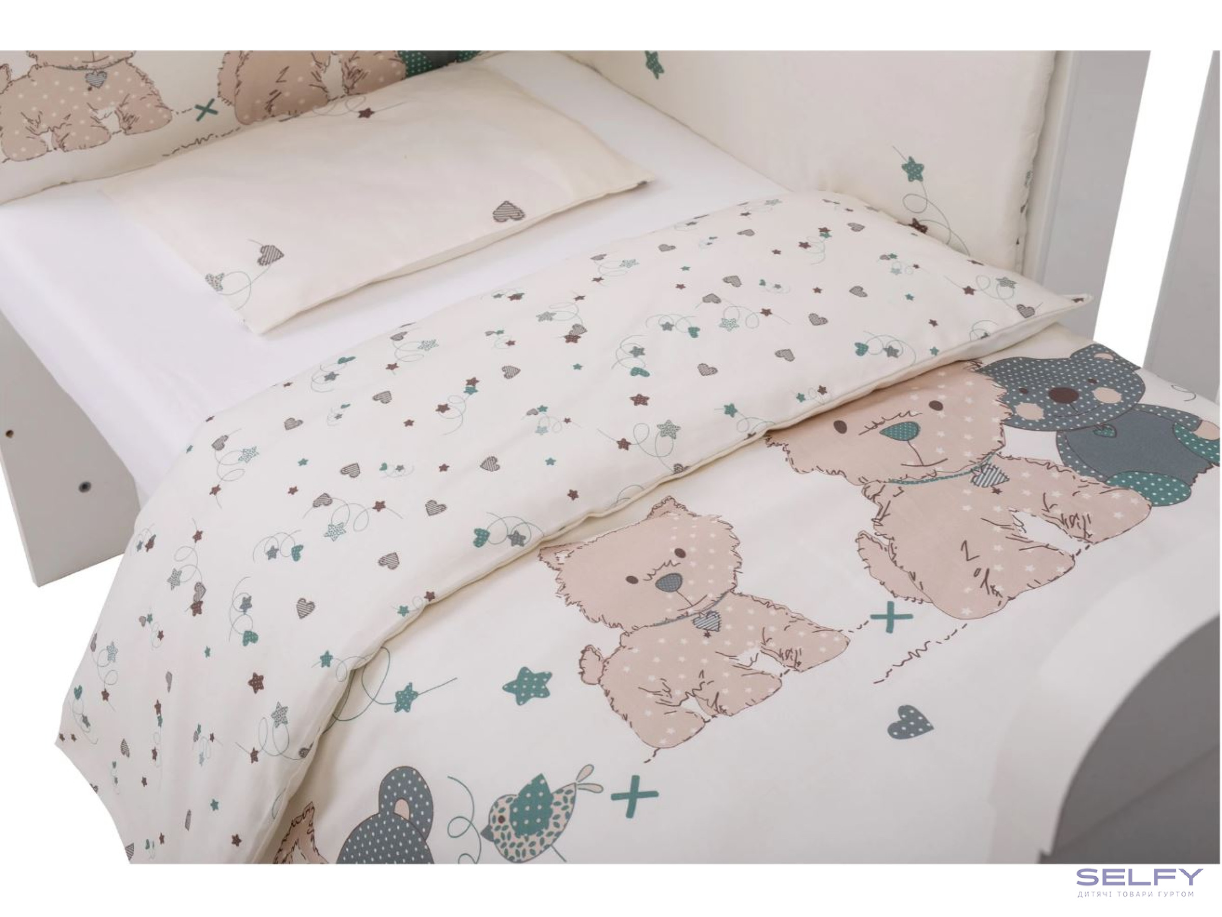 Комплект дитячої постільної білизни Bubaba by FreeON ROMANTIC TEDDY (6 шт.), Фото 4
