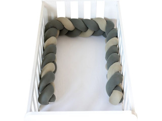 Бортик-косичка для детской кроватки Bubaba by FreeON GREY 235х15 см