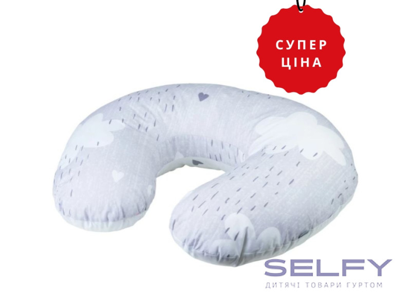 Подушка Bubaba by FreeON Hearts and Clouds 70х60 см, grey, Фото 1