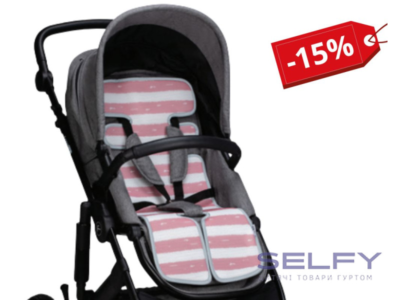 Підкладка для коляски та автокрісла FreeON, pink - white, Фото 1