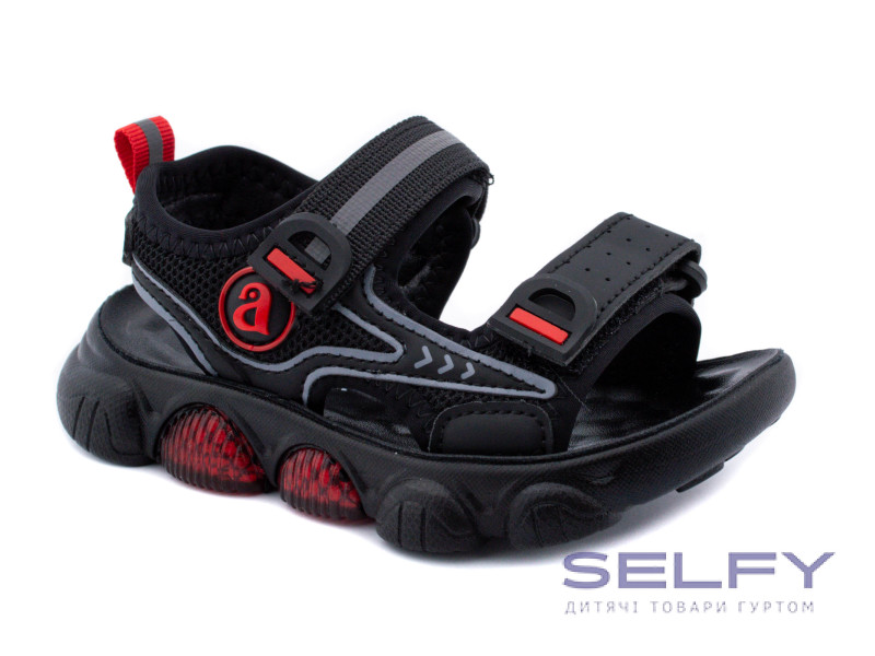 Босоніжки дитячі Apawwa ZX95 black-red 26-31, Фото 1