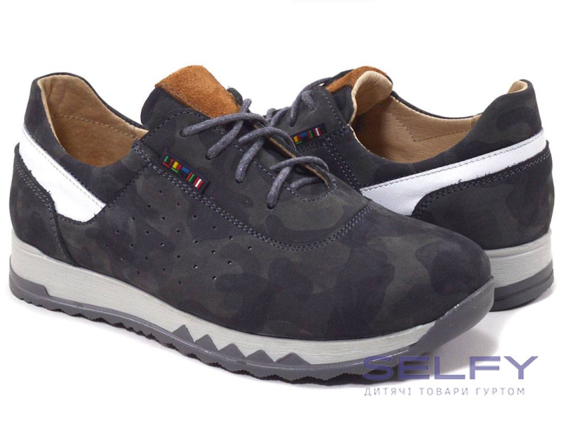 Кроссовки 0119-3-56524, серые, нубук 31-37 АКЦИЯ, Фото 1