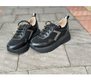 Кроссовки 0137/21155 черный, кожа 32-38