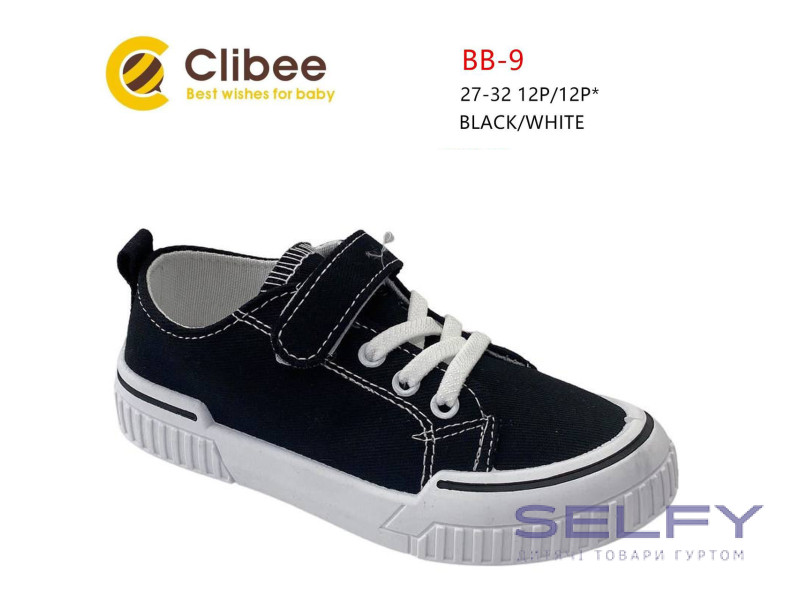 Кеди дитячі Clibee BB-9 black-white 27-32, Фото 1