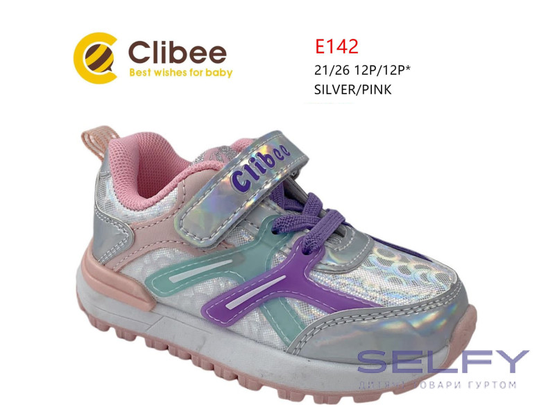 Кросівки дитячі Clibee E142 silver-pink 21-26, Фото 1