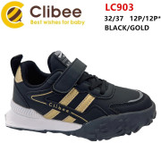 Кроссовки детские Clibee LC903 black-gold 32-37