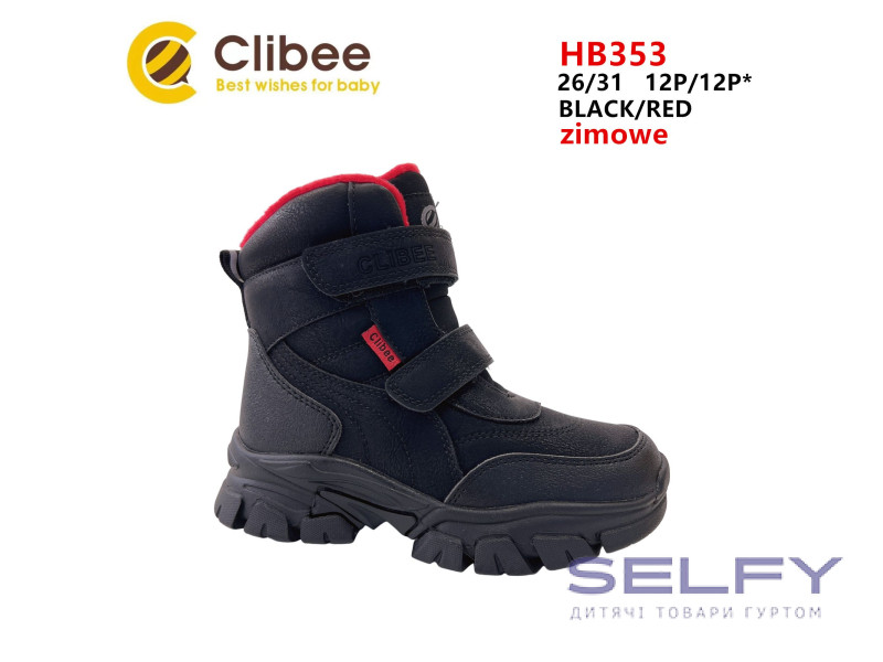 Черевики зимові Clibee HB353 black-red 26-31, Фото 1