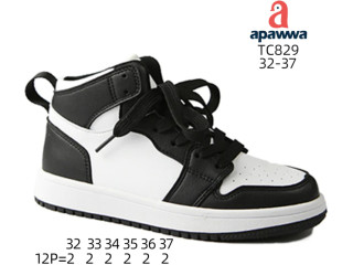 Хайтопи дитячі Apawwa TC829 black-white 32-37
