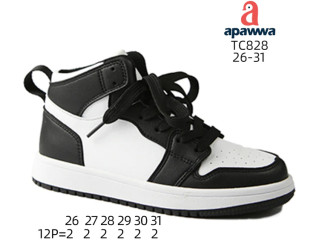 Хайтопи дитячі Apawwa TC828 black-white 26-31
