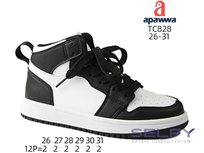 Хайтопи дитячі Apawwa TC828 black-white 26-31, Фото 1