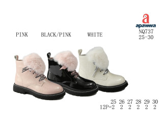 Ботинки детские Apawwa NQ737 black-pink 25-30