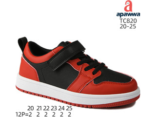 Кроссовки детские Apawwa TC820 black-red 20-25