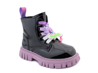 Ботинки детские Apawwa N753 black-purple 26-31