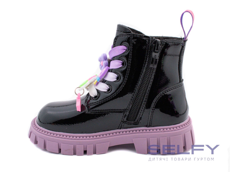 Ботинки детские Apawwa N753 black-purple 26-31, Фото 3
