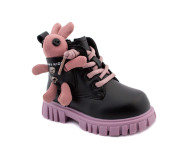 Ботинки детские Apawwa ND739 black-purple 21-25