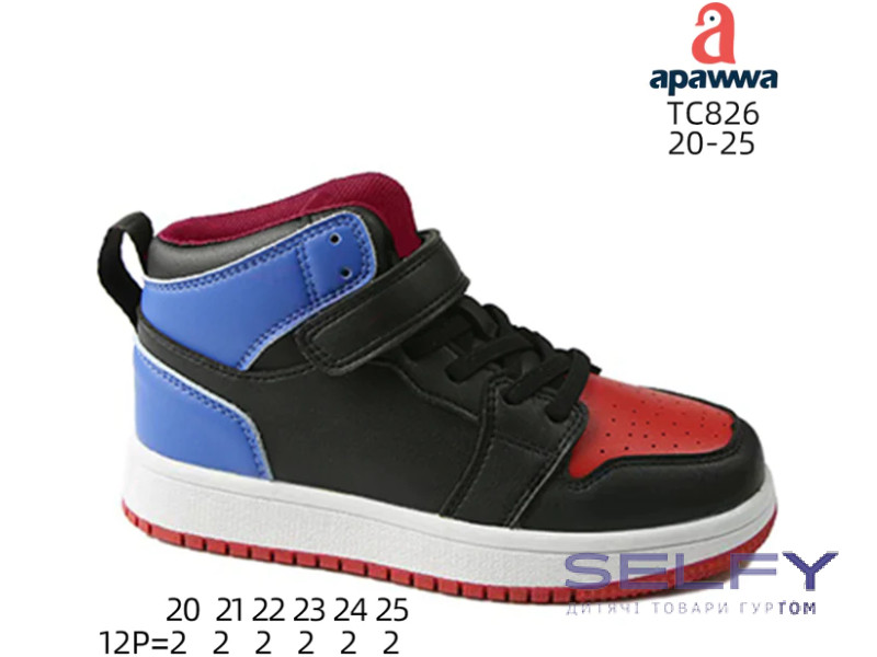 Хайтопи дитячі Apawwa TC826 black-red-blue 20-25, Фото 1